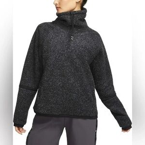 Nike Therma Fleece Cowl Neck Pullover Sweatshirt Size Medium Black Gray